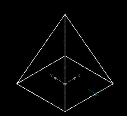 CAD怎么绘制四棱锥体