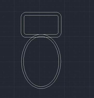 CAD绘制马桶坐便器的方法
