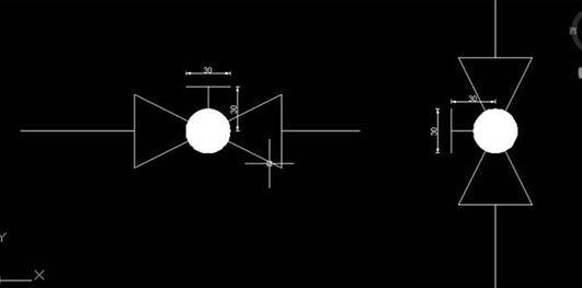 绘制CAD排水系统图纸隔膜阀的方法