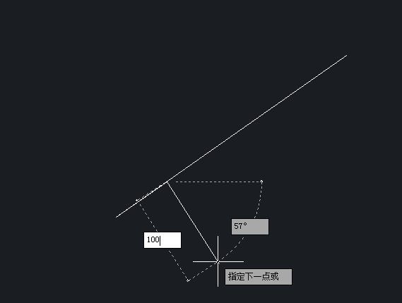 CAD怎么在直线的任意一点画另一条直线