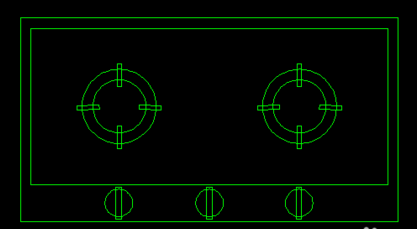 怎么用CAD画燃气灶