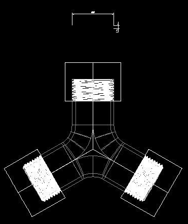 如何用CAD绘制一个三通管？