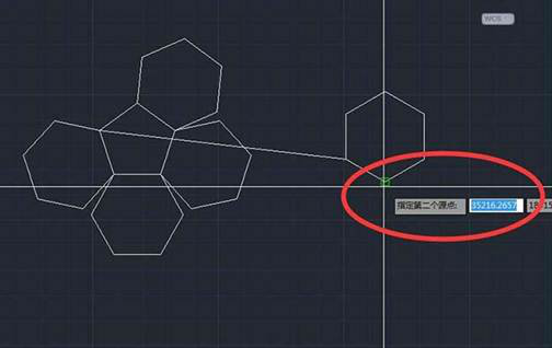 CAD多个六边形对齐的方法