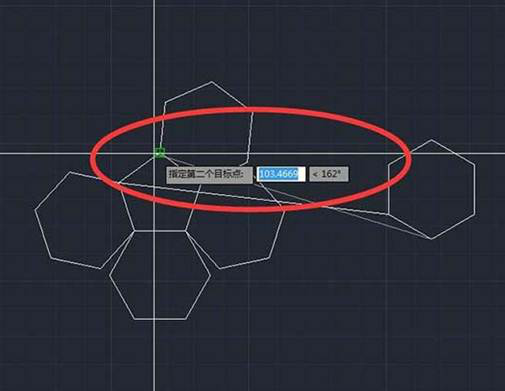 CAD多个六边形对齐的方法