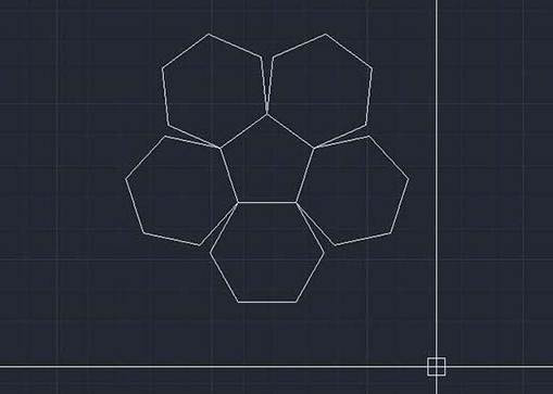 CAD多个六边形对齐的方法
