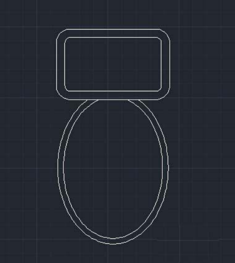 CAD绘制马桶平面图实例